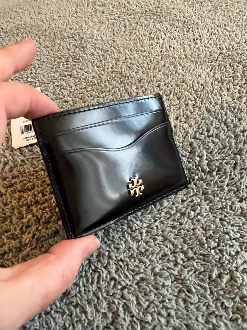 NWT Tory Burch Black Patent Leather Card Case - Picture 2 of 4